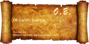 Oblath Barna névjegykártya