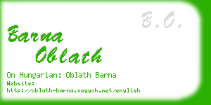 barna oblath business card